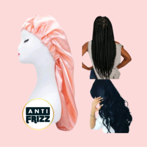 Touca de cetim box braids  long  hair com faixa de Malha