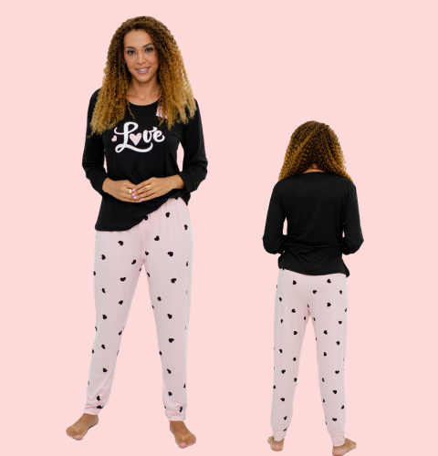 Pijama Básico em Malha de Algodão