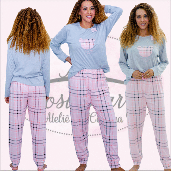 Pijama Básico em Malha de Algodão - Imagem 2