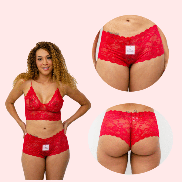 Calcinha de Renda Estilo Caleçon