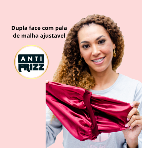 Touca de Cetim Dupla Face Com Pala de Malha Auto Ajustável
