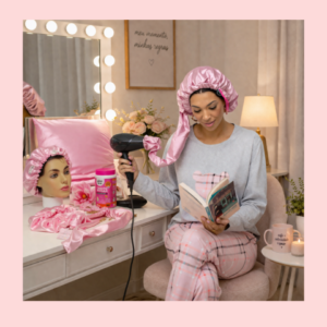 Kit Touca de Cetim Amo Me Cuidar