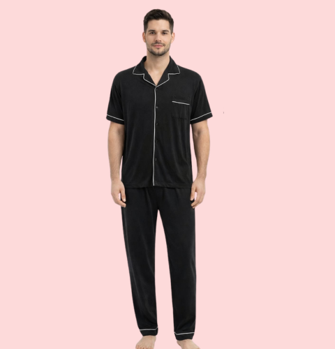 Pijama Americano Masculino em Malha de Algodão