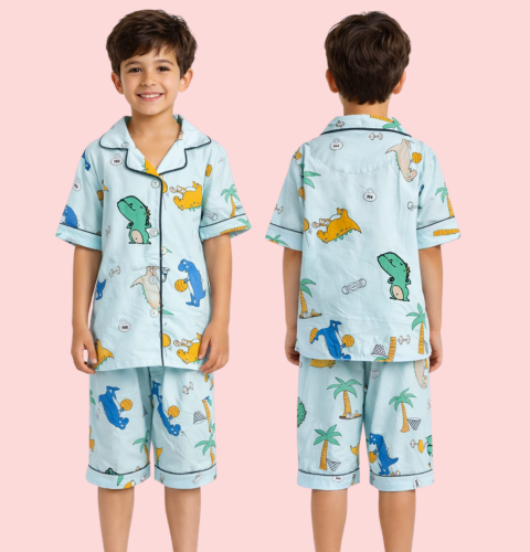 Pijama Americano Infantil Estampa de Dinossauro