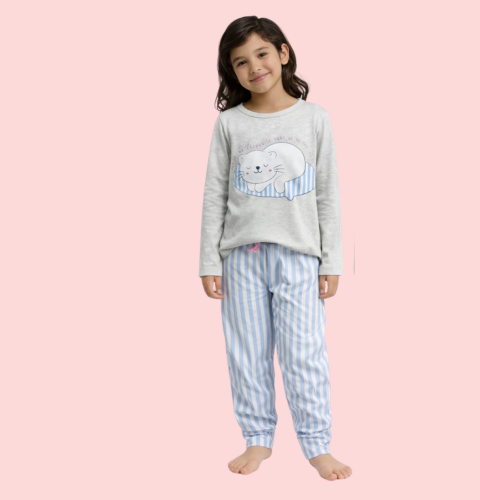 Pijama Infantil em Malha 100% Algodão