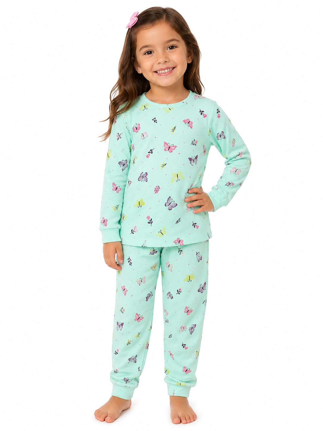 Pijama Infantil de Inverno em Malha 100% Algodão Estampado